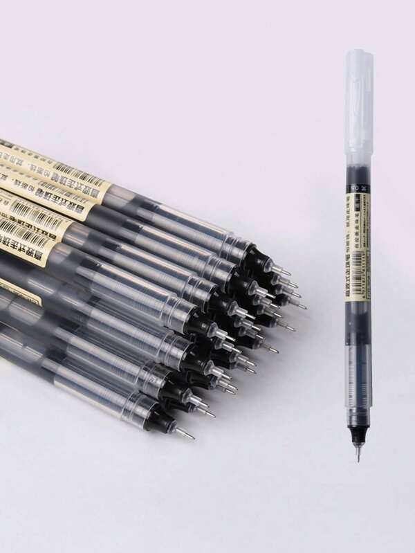 Straight Liquid Ball Pen Quick Drying Test Signature Gel Pen 0.5mm Black Ink School Office Ball Pen Stationery School Rollerball Pen Back To School