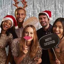 4 包铝箔窗帘背景银色金属丝箔流苏窗帘照片亭道具适用于生日婚礼订婚育儿室装饰婴儿洗礼单身派对圣诞节节日庆祝派对装饰、母亲节毕业季装饰、生日、单身派对、准新郎派对装饰 - 4 包 - 銀色 - 查看 3