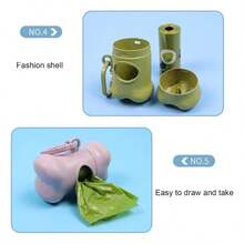 1. 草编宠物粪便袋分配器，骨头形状，户外遛狗袋收纳盒，搭配一次性宠物粪便袋，猫狗粪便袋 - 彩色 - 查看 8