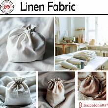 Tela de lino | Tela de lino natural | Bordado, costura | Suave, transpirable | 140 cm de ancho | 70% lino, 30% rayón | Cáñamo, yute, labor de aguja, forro (Plata, 2 yardas) - Caqui - Ver 7