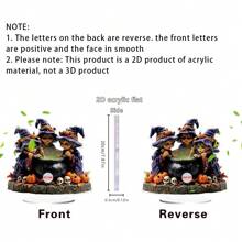 1pc Halloween Witch Black Cat Skull Pumpkin Fantasy Fairytale Decoration 2D Acrylic Home Desktop Artwork For Shopping Mall Bar Haunted House Holiday Party Scene Party Decorations Provide An Ideal Halloween Surprise For Family And Friends