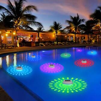 1pc Solar Water Floating Light, LED Pool Floating Light, Solar Floating Pool Light For Bathroom, Swimming Pool, Pond, Fountain, Party, Garden Decoration