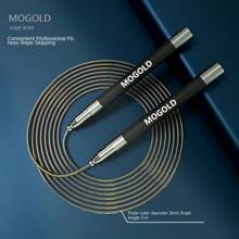MOGOLD 1 Set Cuerda de saltar profesional MOGOLD de alta velocidad con rodamientos, cuerda de acero para entrenamiento y competición de fitness, ajustable, apto para hombres y mujeres, quema grasa y esculpe el Body