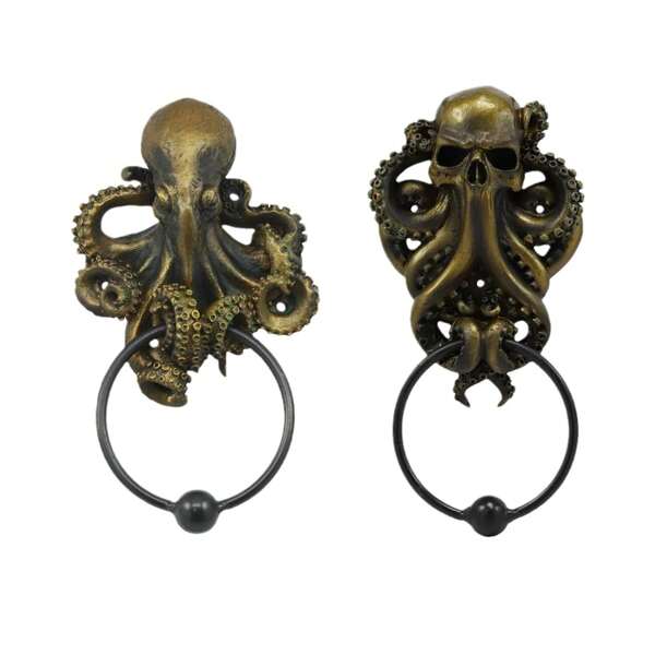 Bouton de porte en forme de poulpe en résine - Décoration thème Halloween, convient à divers types de pièces - Utilisation intérieure/extérieure, article de collection Halloween non électrique