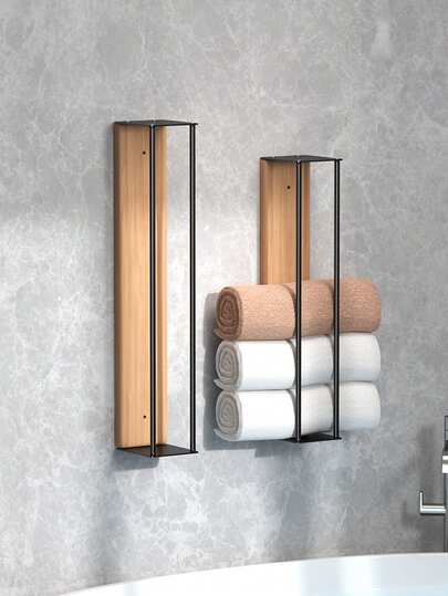 1 Stück Badetuchhalter zum Aufhängen an der Wand, Handtuchhalter, Handtuchaufbewahrung an der Wand, einfach zu installieren, ohne Bohren oder Lochen, geeignet für Badetuchaufbewahrung, Aufbewahrung von aufgerollten Handtüchern, Badezimmer Zubehör