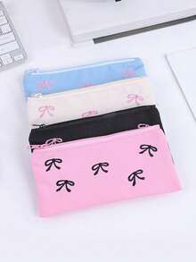 1 件黑色蝴蝶帆布刺绣铅笔盒，学生大容量拉链铅笔盒，适合存放化妆品、文具钱包，无蝴蝶吊坠，铅笔袋，书包学习用品，返校 - 黑色 - 查看 12