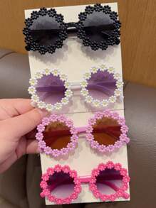2/3/4Pcs Girls Cute Newest Flower Kids Children Fashion Glasses Eyewear, Card Only Show, Don't Shipping, Card Only Show, Don't Shipping