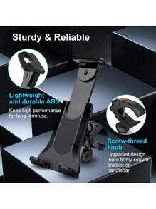 1pc Untoom Adjustable Bike & Treadmill Tablet Holder - Secure Clamp Stand For 4-12 Inch Devices, IPad & Mobile Phones, Black Handlebar Mount With Stable Suction Base, 360° Rotation & Ergonomic Grip For Indoor Workouts, Gym Equipment Accessory, Stationary Exercise Bike, Sleek Design, Durable Construction, Sturdy Clamp, Home Workout, Compact Design, Reinforced Base, Fitness Enthusiasts