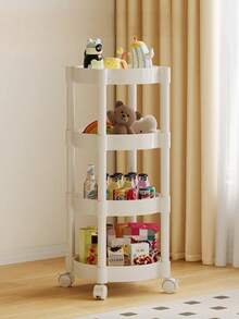 1 pieza Mesa auxiliar móvil multiusos, con ruedas de freno, desmontable y portátil, muebles de decoración para el hogar, sala de estar, mesa de noche, raqueta de viaje/camping de muebles para exteriores, mesita de centro de balcón/patio, garra de almacenamiento de cocina - Blanco - Ver 8