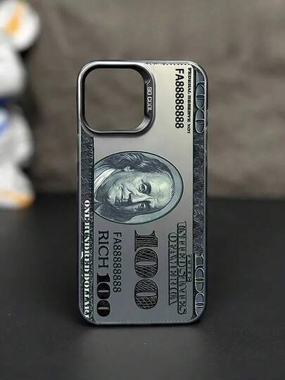 1 Nuevo Estuche de teléfono móvil con diseño de billete de 100 dólares, compatible con Apple 16 15 14 13 12 11Pro Max, Estuche protector de teléfono móvil creativo para Apple XS XR X 8 7 Plus, regalo de cumpleaños, Navidad, Halloween para novio, padre, familia, amigos, resistente al agua, a los golpes, a las caídas y a los arañazos