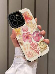 Teléfono anticaída suave con textura de vida marina rosa, X/XS XSMAX 11 12 13 14 15 16 12MINI 13MINI 16E SE4 S22 S23 S24 S25, 1 ud. - Multicolor 11 - Ver 5