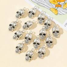 10/20pcs Shiny Punk Style Skull Shaped Pendant Decor, DIY Chain, Bracelet, Keychain, Jewelry Accessories