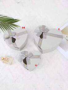 新款蝴蝶结丝带礼盒心形红色包装纸盒带盖礼品盒婚礼情人节圣诞礼物盒 - 彩色 - 查看 18