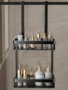 1 件易于安装的门上储物架，无需钻孔，多功能收纳架，适用于卧室、厨房和餐具室