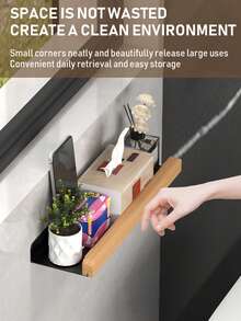 1 件装白色/黑色木质浴室收纳架，多功能马桶台面置物架，壁挂式免打孔收纳整理架，适用于存放洗漱用品和卫生纸，节省空间的浴室收纳用品，浴室配件，浴室工具 - 彩色 - 查看 6