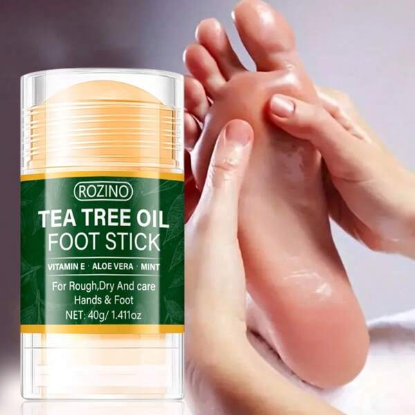 40g Aloe & Tea Tree Foot Care Balm, Silky Cream Texture, Absorbs Easily, Emergency Rescue, Intensive Moisturizing, Softens Rough Skin, Hydrating & Firming For Feet & Hands