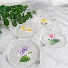 1PC Customized Personalized Transparent Acrylic Pendant - Customized Name Circular Pendant With Flower Pattern, Suitable As A Newborn Gift, Best Friend Gift, Wedding Item, Room Decoration Or Commemorative Gift With Oriental Elements, Suitable For Women Or Girls