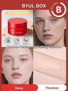 Crema hidratante glamurosa con efecto aurora de MISSHA (fórmula altamente hidratante que contiene ácido hialurónico + ingredientes de nivel de cuidado de la piel con ceramida. El corrector ligero no es pesado para sostener el maquillaje y no lo opacan. Durable y portátil de 30g, el maquillaje es ultra conveniente) - 17- Marfil - Ver 1