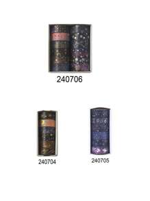 12/6rolls/Box Galactic Splendor Star Washi Tape, Scrapbook Supplies Tape Dispenser Washi Tape, Starry Sky Bronzing Washi Tape Set With Dream Planet Design(0.59*78.74in) School Supplies, Back To School