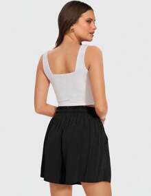 Womens Linen Pants Summer Wide Leg Casual Loose High Waist Drawstring Palazzo With Pockets- 25 / 20 / 3 InseamHalloween Christmas New Year - 淺灰色 - 查看 9