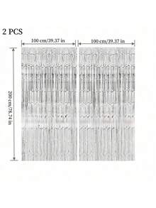 4 包铝箔窗帘背景银色金属丝箔流苏窗帘照片亭道具适用于生日婚礼订婚育儿室装饰婴儿洗礼单身派对圣诞节节日庆祝派对装饰、母亲节毕业季装饰、生日、单身派对、准新郎派对装饰 - 4 包 - 銀色 - 查看 26