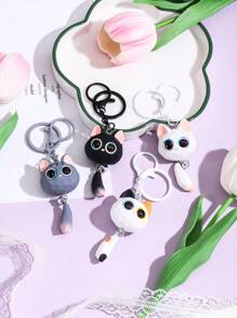 1 buc breloc drăguț și elegant cu ochi mari, pisică cu clopoțel, accesoriu decorativ perfect pentru geantă, cheie, telefon, cadou excelent, accesorii auto, Goth Y2k