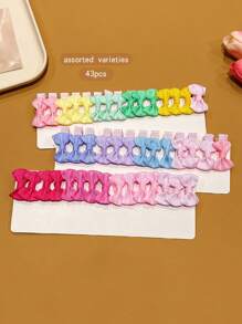 43 pièces Pinces à cheveux nœud papillon de couleur aléatoire, accessoires capillaires style doux coréen