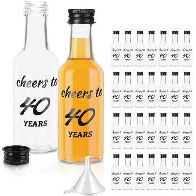 35/5 stuks mini-wijnflesjes, 0,85 oz (ca. 25 ml), geschikt voor 16e/21e/30e/40e/50e/60e/70e/80e verjaardagsfeesten, jubilea, bruiloften, bijeenkomsten, thuis, op kantoor, in restaurants en hotels.