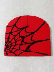 1pc/2pcs Halloween Spider Web Beanie Jacquard Knit Hat, Suitable For Back To School, Travel, Party, Casual, Daily Wear, Holiday Fall Outfit - Multicolor - View 14