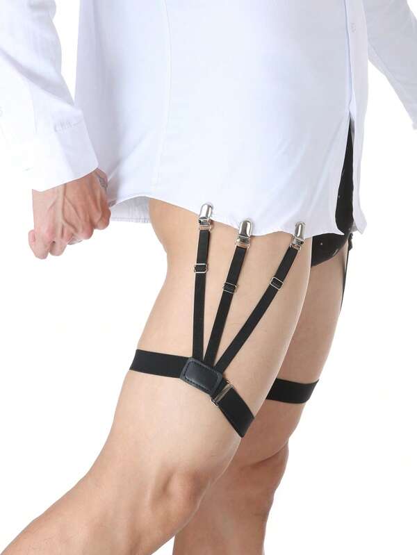 2 Adjustable Men's Shirts With Anti Slip Locking Clips, Suitable For All Day Wear! Ideal Gift Choice For Daily/Office/Travel