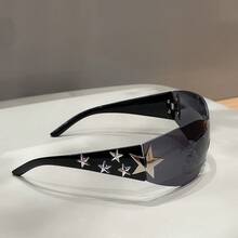 1 件男士无框 6 星时尚眼镜 - 派对和日常优雅的理想时尚配饰，适合夏季海滩度假、户外、旅行