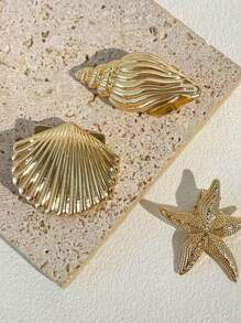 3 Peças Presilhas de Cabelo para Mulheres em Liga de Zinco com Design de Estrela e Estrela do Mar, Presilhas de Metal, Adequadas para Praia, Penteados de Coque, Decoração, Acessório de Cabelo, Presilhas, Clipes de Cabelo, Ganchos de Cabelo