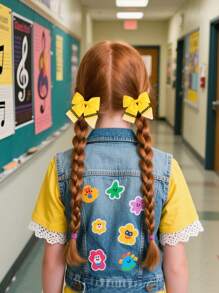 10pcs Back To School Hair Bows For Girls Sparkly Colorful Bow Alligator Clips Cute Sweet Pencil Hair Clips First Day Of School Barrettes New Semester Student Gift Hairpins Kids Hair Accessories