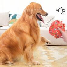 带铃铛的宠物狗玩偶、自娱狗球、带拨浪鼓的毛绒小狗玩偶