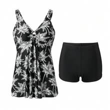Sheonly Women's Tankini Swim Set - 2-Piece Modest Swimsuit For Beach Or Pool - White Coconut Tree - View 4