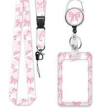 1 Piece ID Badge Clip With Lanyard - Stylish ID Card Clip With Retractable Lanyard - Soft Fiber, Sturdy Keychain, Wallet - Nurse, Teacher Badge Clip, School Supplies,Back To School - one-size - View 8