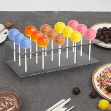 1 pièce/2pcs Support pour sucettes de gâteau, support à sucettes en acrylique, présentoir transparent pour sucettes de gâteau, support à sucettes de bonbons 12/15 trous - Taille unique - Voir 5