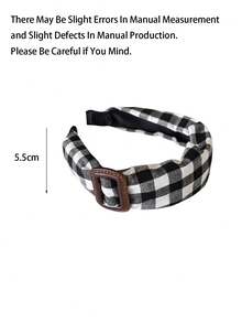 1 件复古格子头带，适合女士，时尚高端发饰，发带，发箍，秋季，发饰，头饰