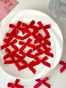 50 件可爱芭蕾舞风格迷你缎带蝴蝶结，DIY 工艺装饰配件，适用于时尚和发饰