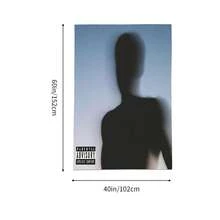 Daniel Caesar Anime Tapestry Flag Wall Art Wall Hanging Decor For Bedroom Living Room Wall Decor For Men And Women40x60 In - Black - View 3