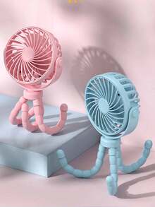 Octopus Shaped Transformable Fan, Portable Clip-On Fan, Rechargeable, 720° Adjustable, With LED Light, Compact Desk Fan, Powerful Yet Quiet, 3 Wind Speeds, USB Charging, Mini Personal Cooling Fan For Desk, Home Office, Stroller, Camping, Gift For Her - New 1 - View 8