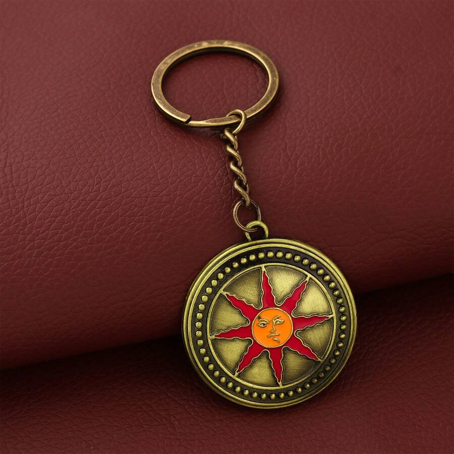 Llavero de metal del Caballero del Sol Solaire del juego Dark Souls, llavero de personajes de caballero guerrero, colgante para bolso, props de cosplay, llavero para fans, accesorios de coche, regalo, decoración de mochila