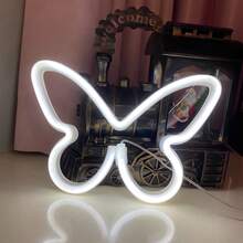 1 件火焰霓虹灯，LED 霓虹灯电池或 USB 供电，家庭房间墙壁装饰，适用于派对装饰、家居装饰、生日派对、求婚、婚礼、酒吧游戏室、情人节、母亲节、万圣节、圣诞节和其他节日装饰和礼物 - 白色 - 查看 49