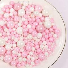 3盎司/85克混合色蛋糕装饰珠，适用于纸杯蛋糕、冰淇淋、甜甜圈和甜点装饰，是情人节、母亲节、生日、婚礼和节日派对的完美之选 - 彩色 - 查看 2