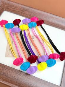 10pcs Colorful Star, Ball & Heart Shaped Scrunchies, High Elasticity Flocked Candy Color Hair Accessories, Firm & Non-Damaging, Suitable For Daily Wear In Autumn/Winter, Hair Bobble, Hair Tie ,Hair Accessories, Ponytail Holders, Hair Elastics, Hair Rubber Bands ,Gym Sport Outfit ,Hair Rope Head Accessories
