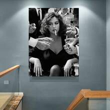 1 件，电影海报墙画，黑白性感女人装饰房间，现代帆布海报印刷，极简主义帆布画，家居装饰，适用于餐厅卧室和客厅的装饰画，无框