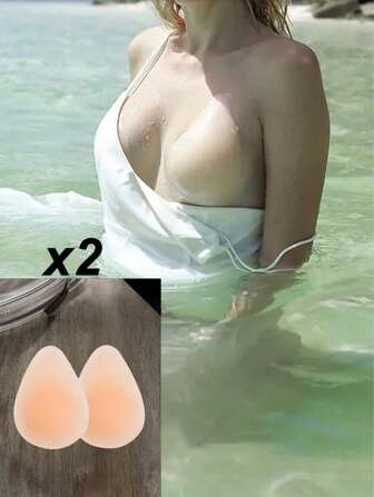 1 对女士硅胶隐形粘性聚拢文胸乳贴，可重复使用