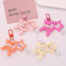 1 件彩色卡通狗气球配星星 ABS 仿珍珠围巾钥匙扣，可爱动物钥匙扣，适用于包袋和服装、节日礼物汽车配件哥特 Y2k - A - 查看 3