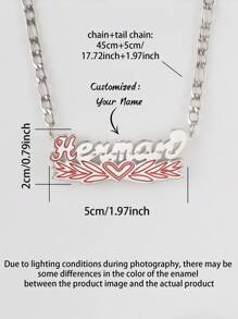 1 pièce Collier pendentif avec motif personnalisé de nom anglais, plusieurs styles disponibles, convient pour diverses occasions et pour un usage quotidien, cadeau parfait pour les festivals, bijou haut de gamme et raffiné