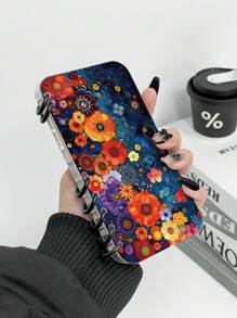 1pc Polka Dot Floral Pattern Flip Cover Mobile Phone Case, Book Style, Compatible With Apple 11/12/13/14/15/16 Pro Max / Galaxy A05/A15/25/35/55/S23/S24 Ultra